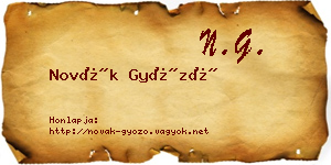 Novák Győző névjegykártya